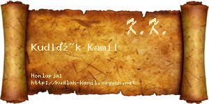 Kudlák Kamil névjegykártya
